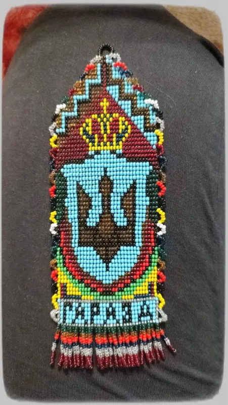 Г. Михальська. Репліка старовинного кутильона. 2019. Бісер, ручне ткацтво