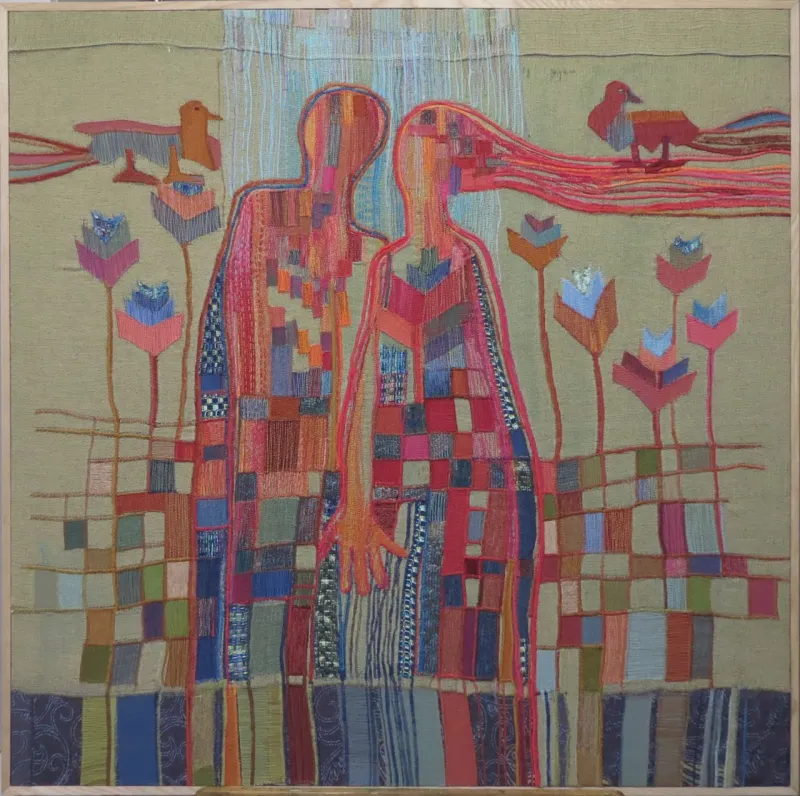 І. Шостак-Орлова. «Кольори життя». 2021. Льон, аплікація, вишивка