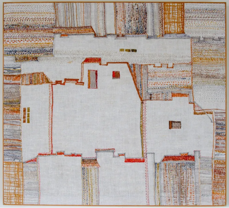 І. Шостак-Орлова. «Ритми міста». 2008. Жакард, вишивка_