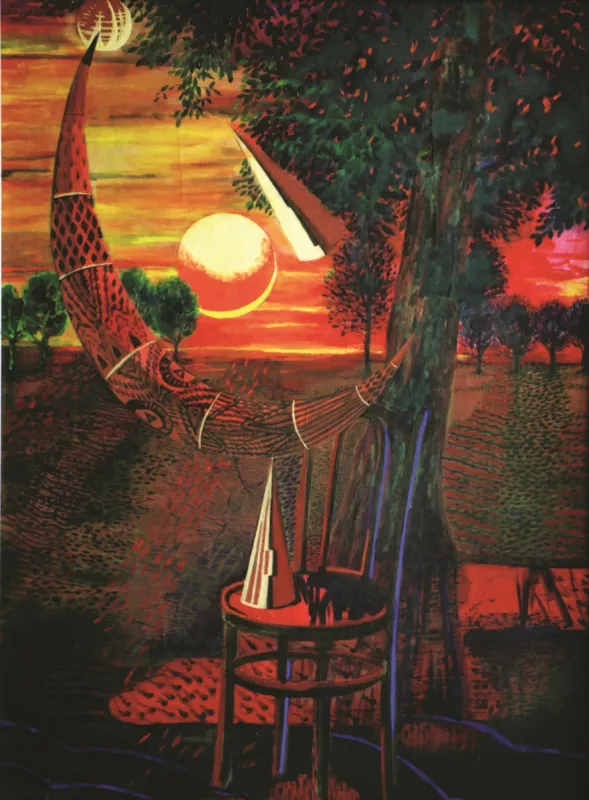 Н. Сидоренко. «Захід сонця». 1998. Папір, гуаш