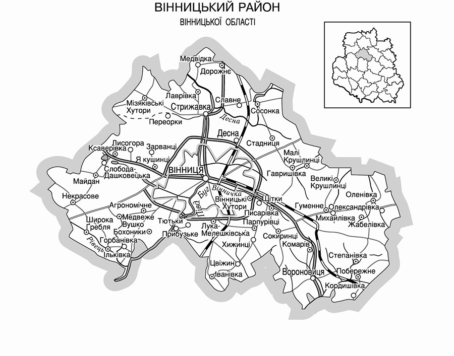 Карта украины винницкая область