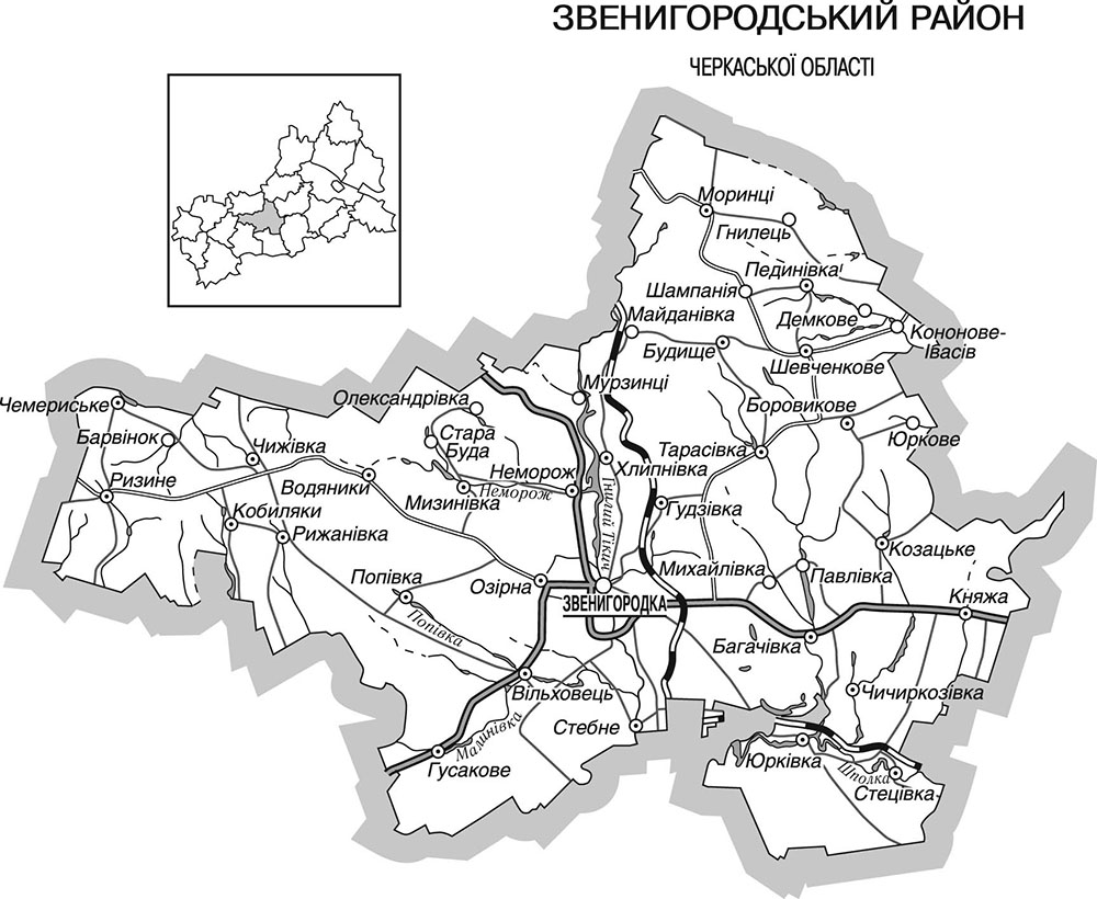 Карта черкасской обл